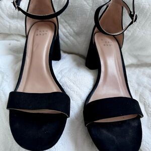 A New Day Black Block Heel Sandals